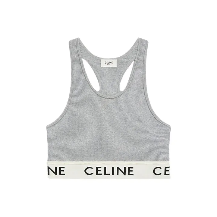 CELINE Tank Tops Women's Gray