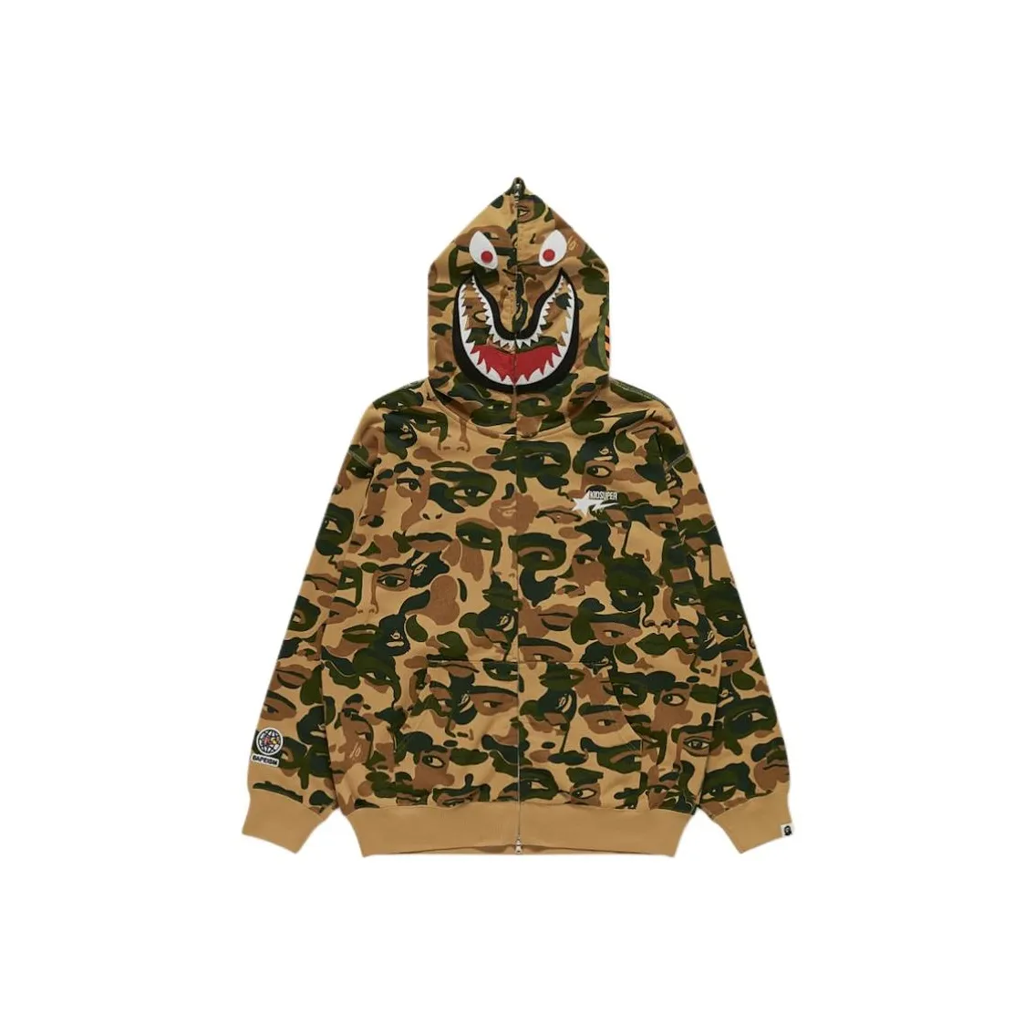Bape X KidSuper Camo Shark Full Zip Hoodie