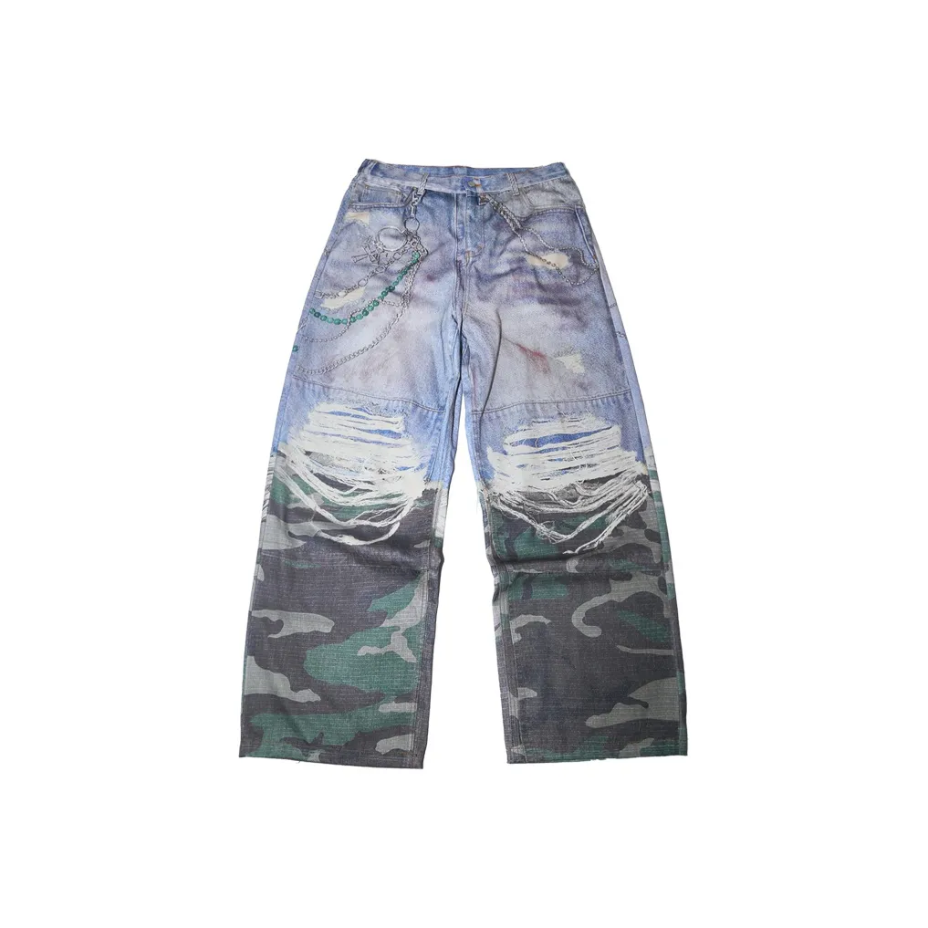 Tre Club Джинсы Унисекс Камуфляж Синий
