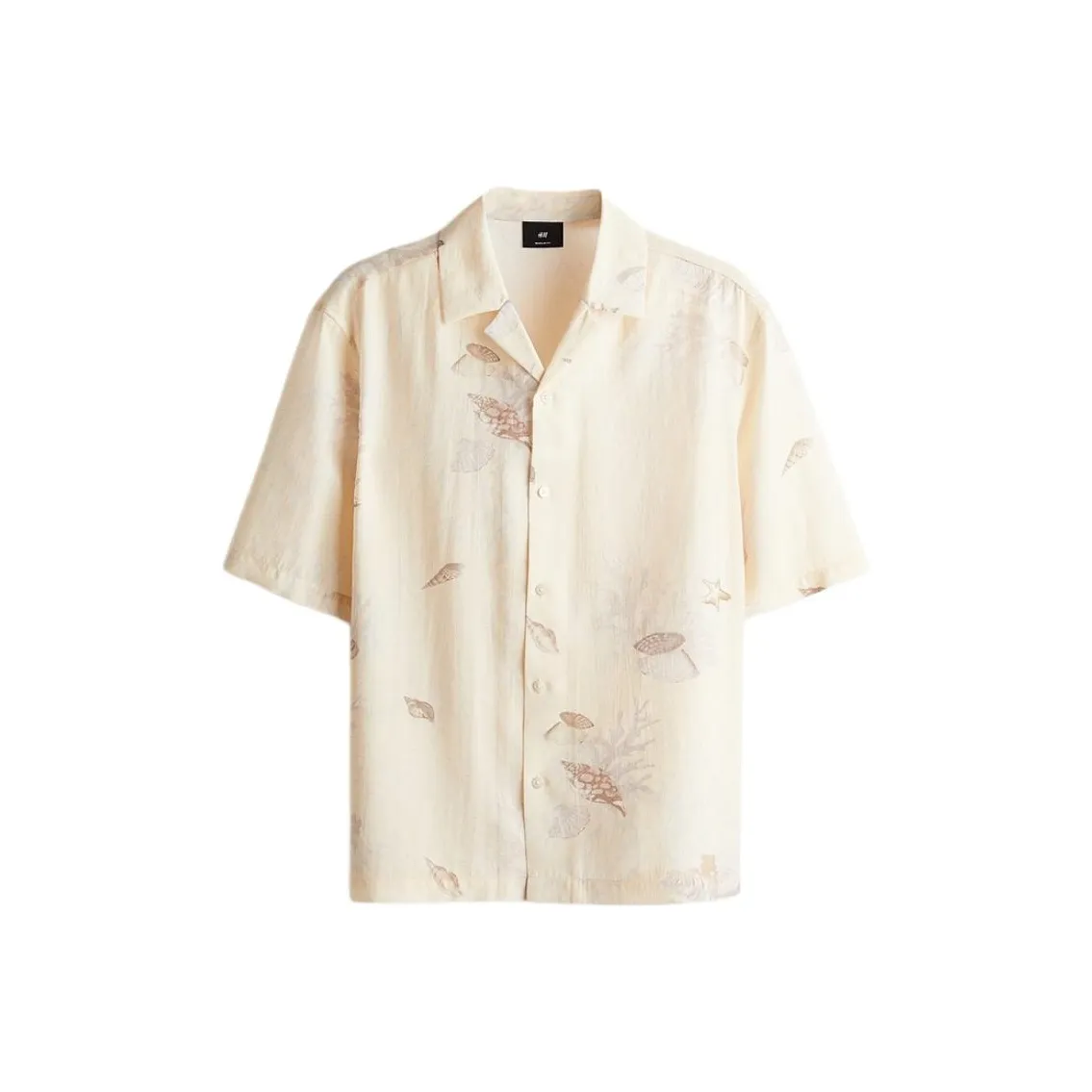 H&M Кремовые/Цветочные Мужские Рубашки