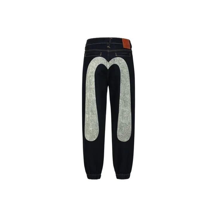 EVISU Casual high-rise pants Men Denim Blue