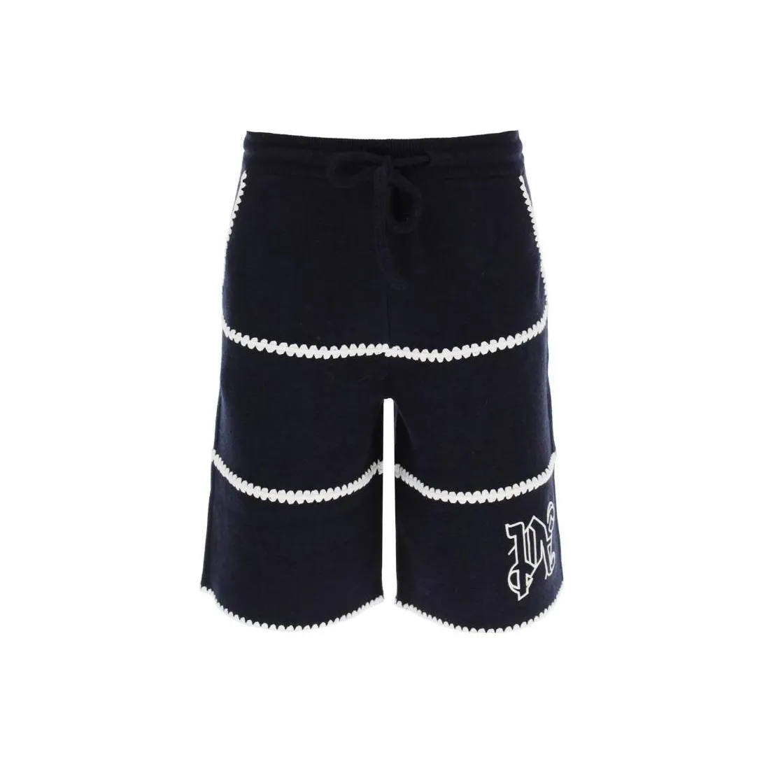 PALM ANGELS Logo Embroidered Drawstring Shorts