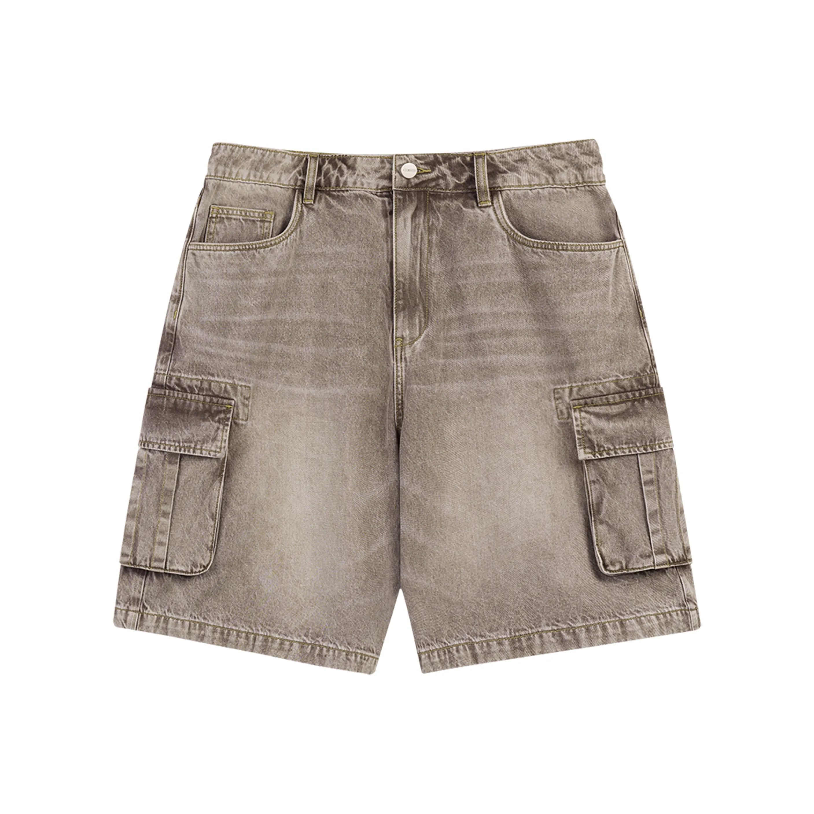 CHINISM Denim Shorts Unisex Coffee Denim