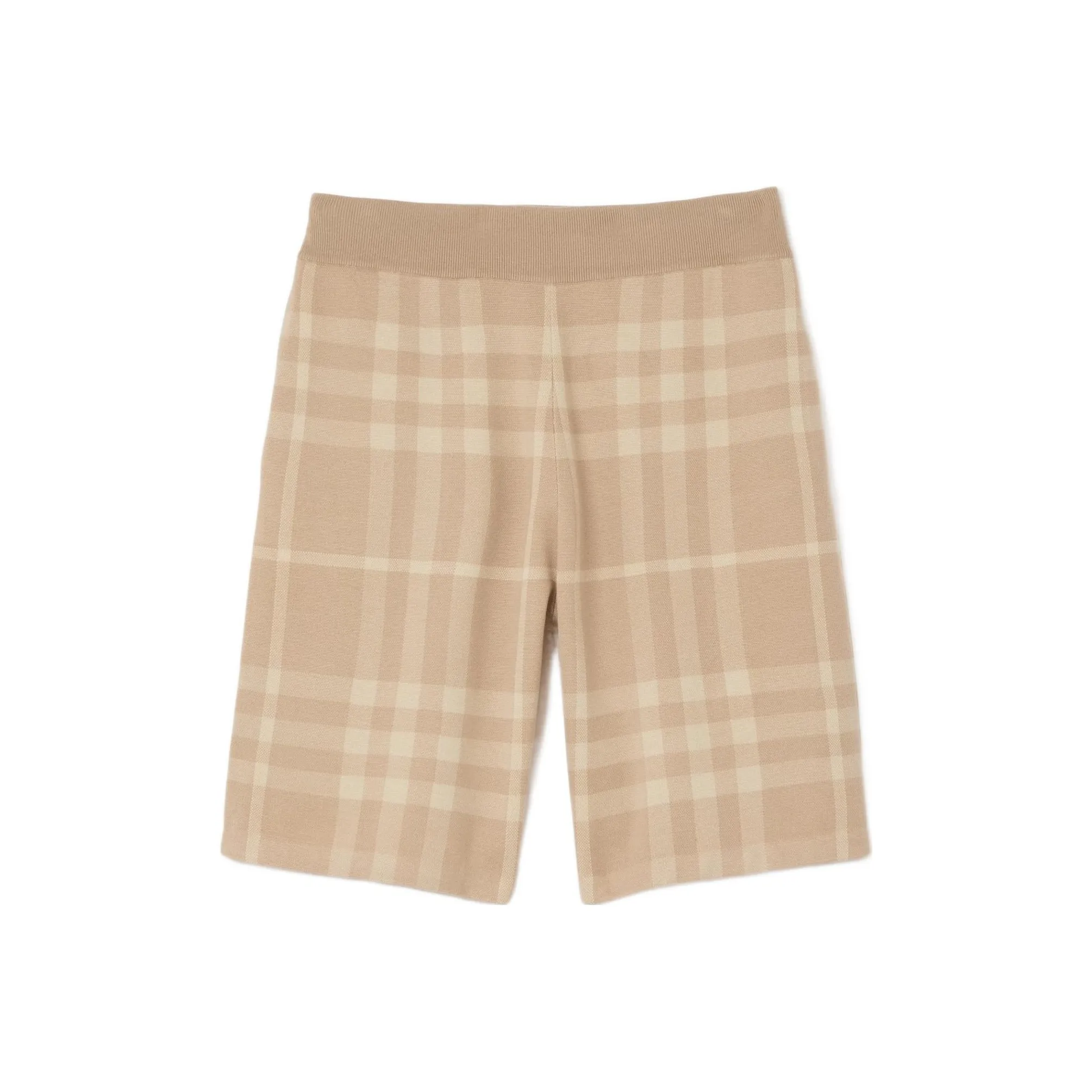 Burberry SS23 Check Wool Silk Jacquard Shorts Brown