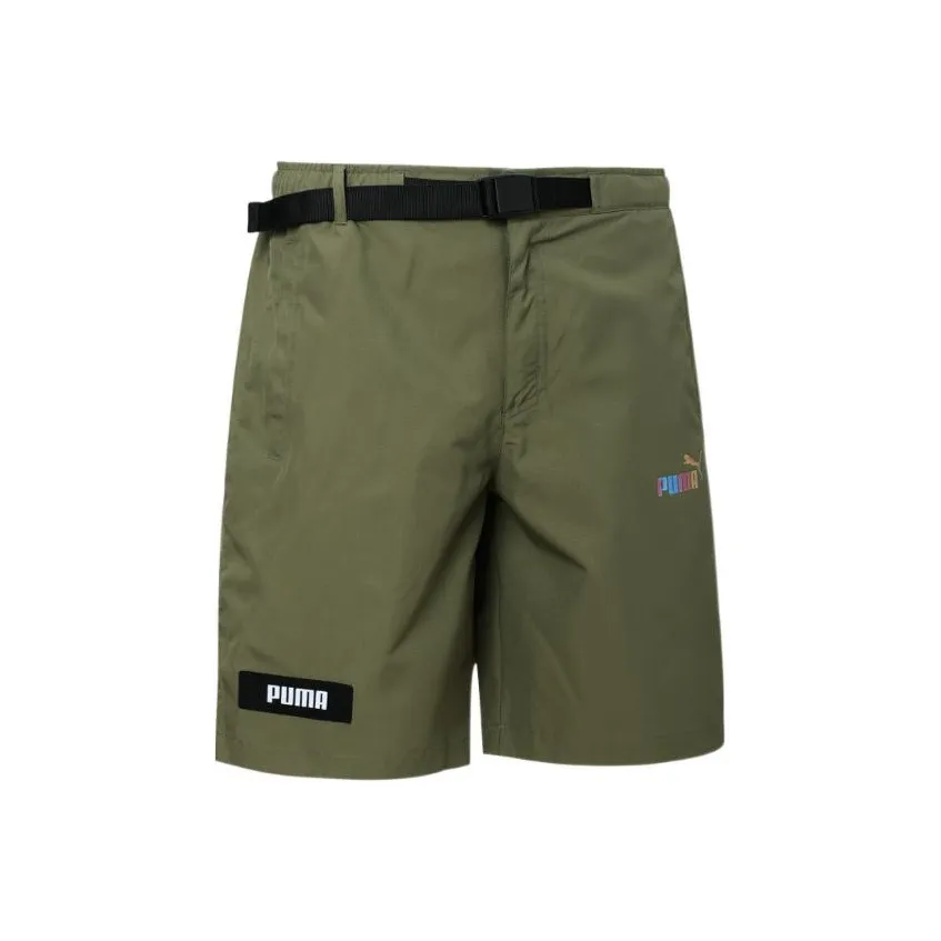 PUMA Logo Cargo Casual Shorts Unisex Green