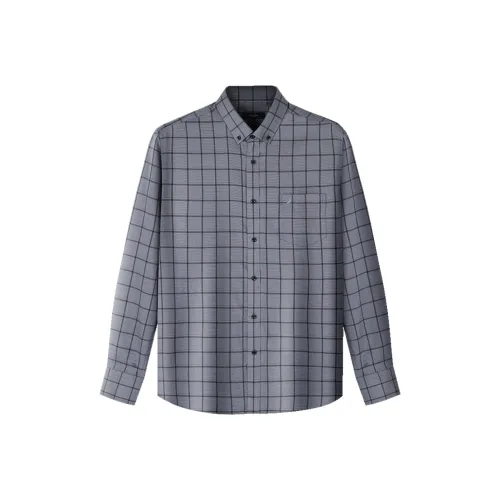 NAUTICA TAILORED Темно-серый Клетчатый Мужские Рубашки