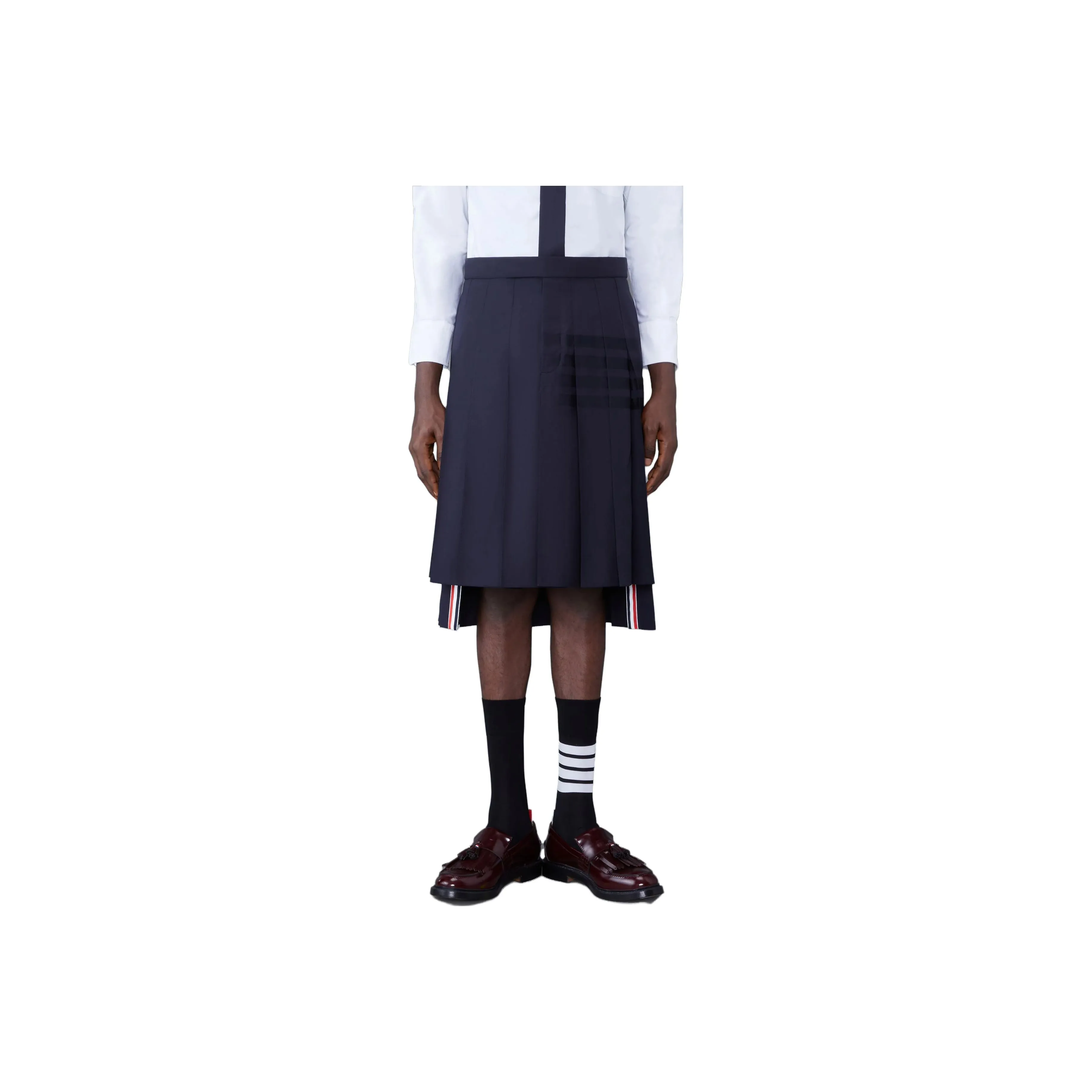 THOM BROWNE 4-Bar Pleated Skirt
