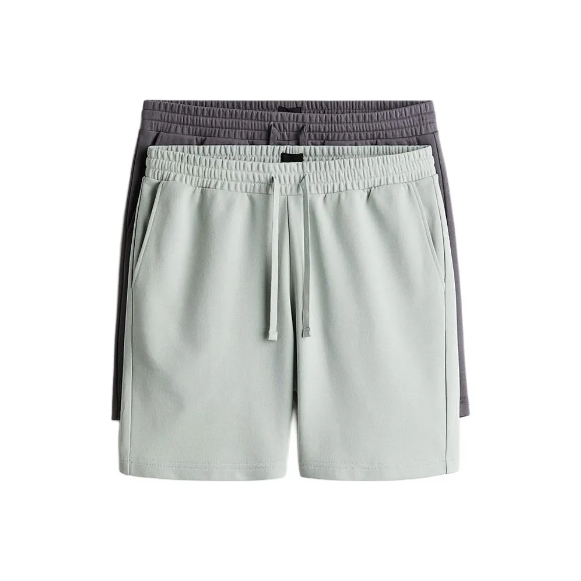 H&M Набор из 2 шт Светло-зеленый + Темно-серый Мужские Повседневные Шорты