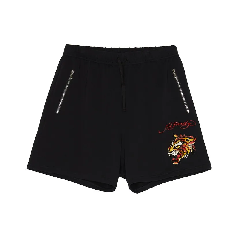 Ed Hardy Loose Fit Shorts Men's Black