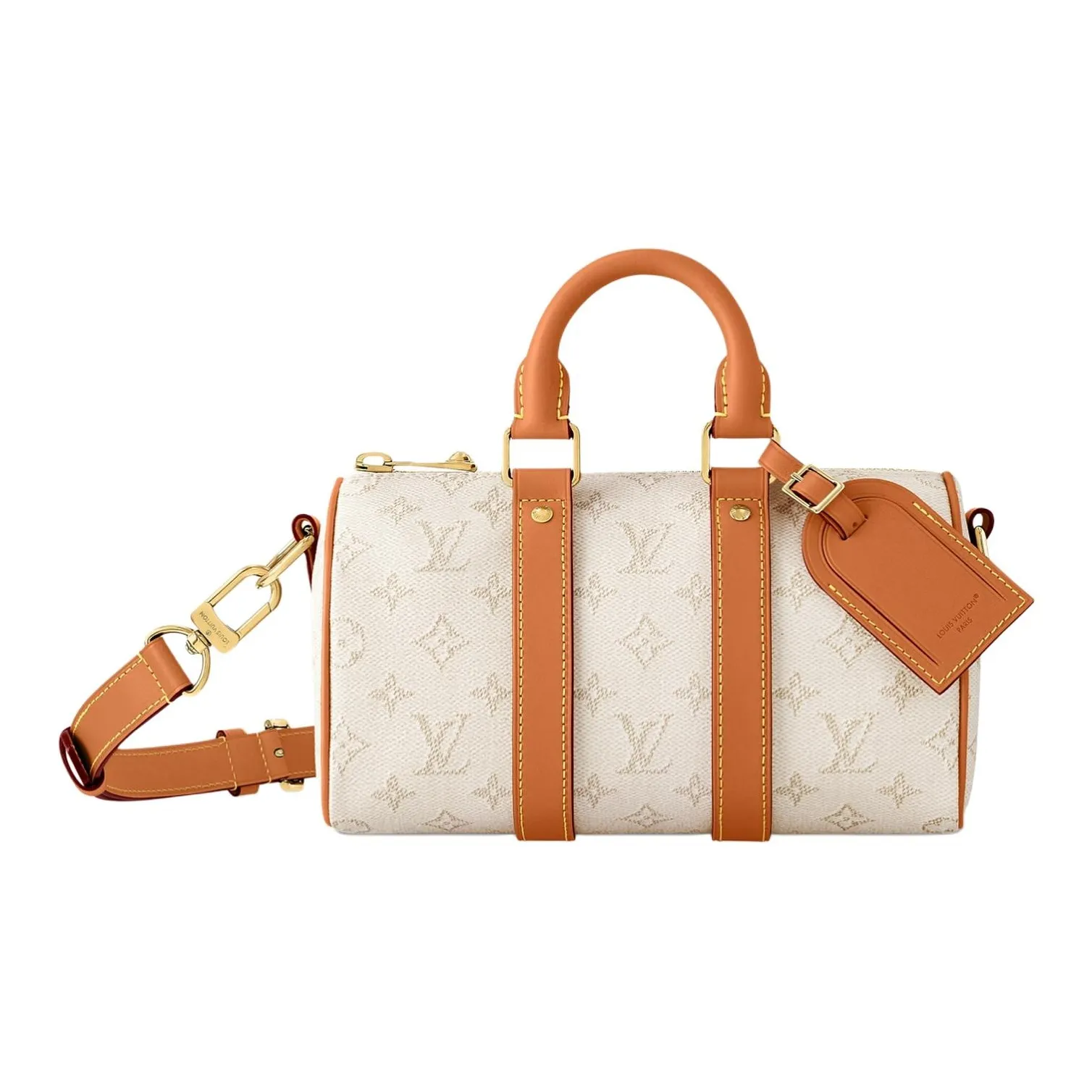 LOUIS VUITTON KeepallBandoulière Monogram Heritage Coated Canvas Shoulder Bag, Crossbody Bag, Handbag Men's Ecru