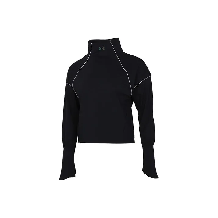 Under Armour Stand Collar Fitted Straight Long Sleeved T Shirt Women's Black