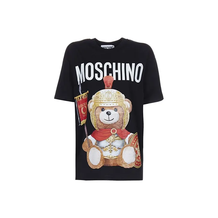 MOSCHINO Т-рубашка с оборванным рукавом женская черная