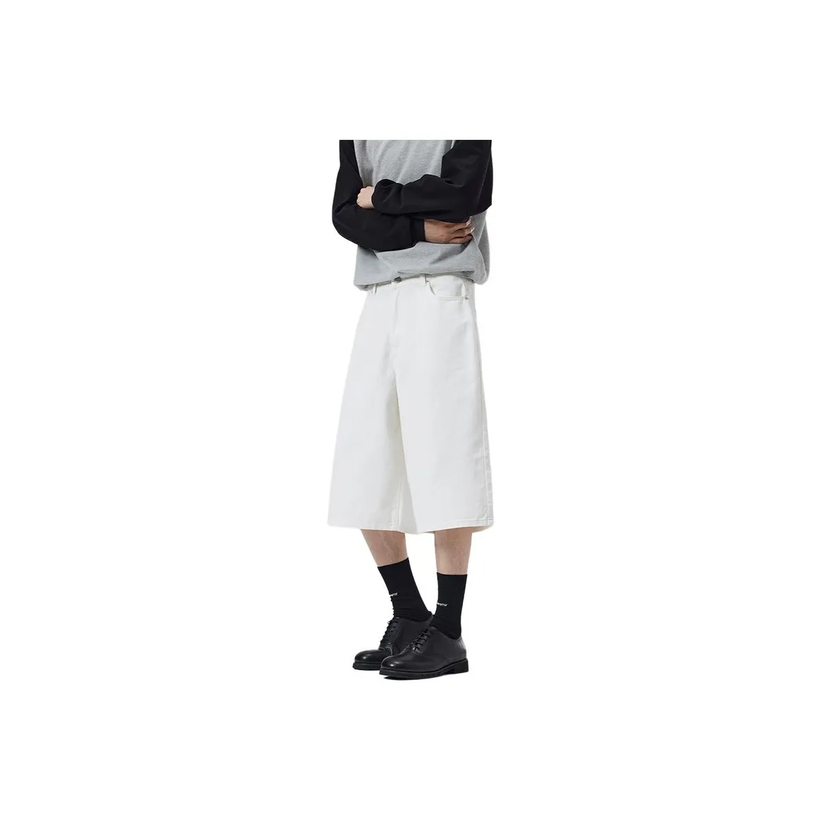 Menglaini Denim Shorts Unisex Ecru