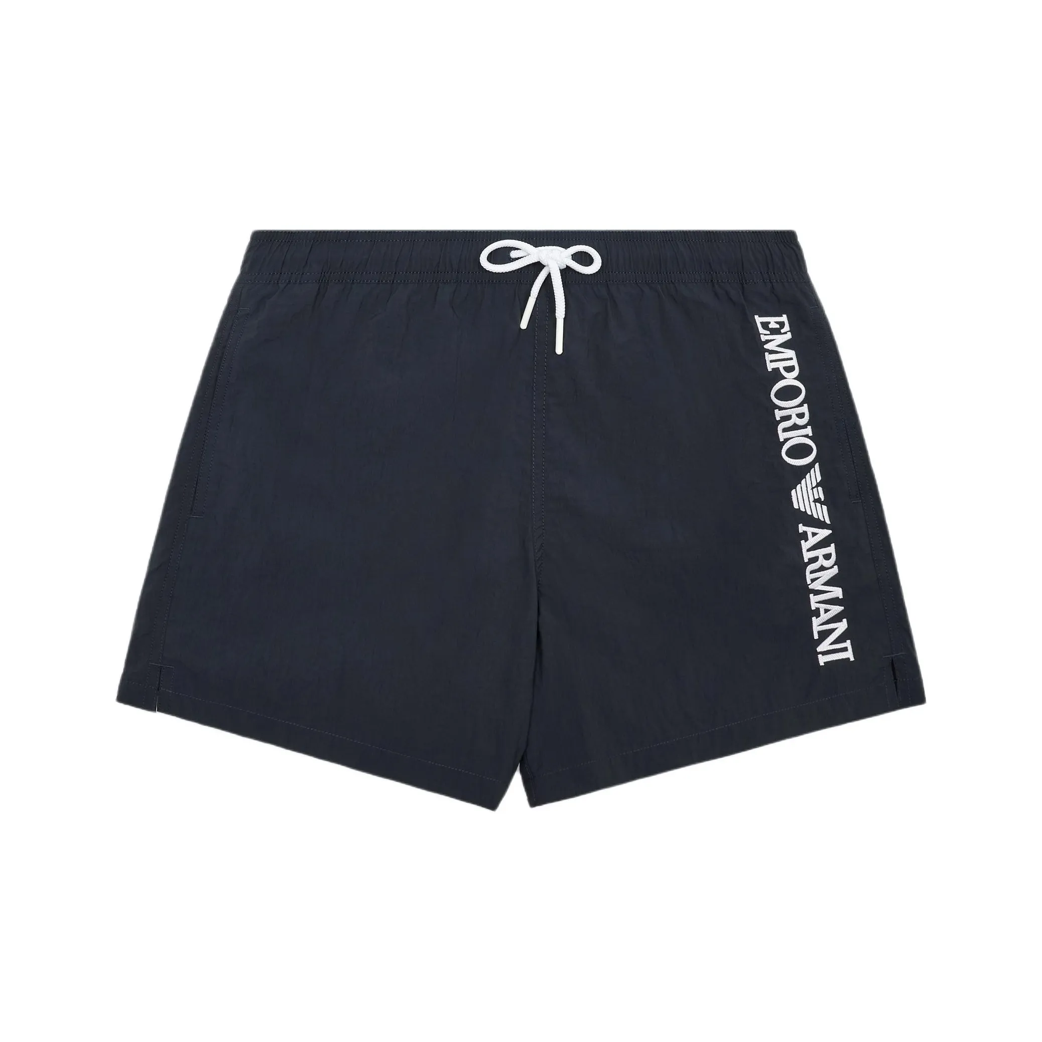 EMPORIO ARMANI Swim Shorts With Vertical Logo Embroidery