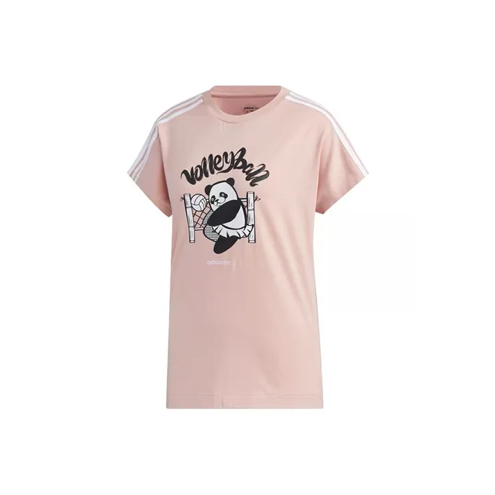 Adidas Neo Set in Sleeve T Shirt Women's Pink
