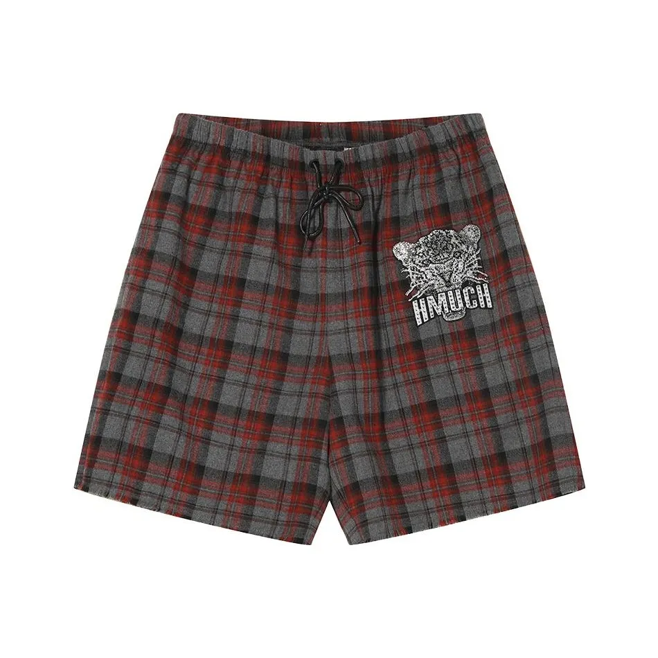 TCH Casual Shorts Men's Red Plaid