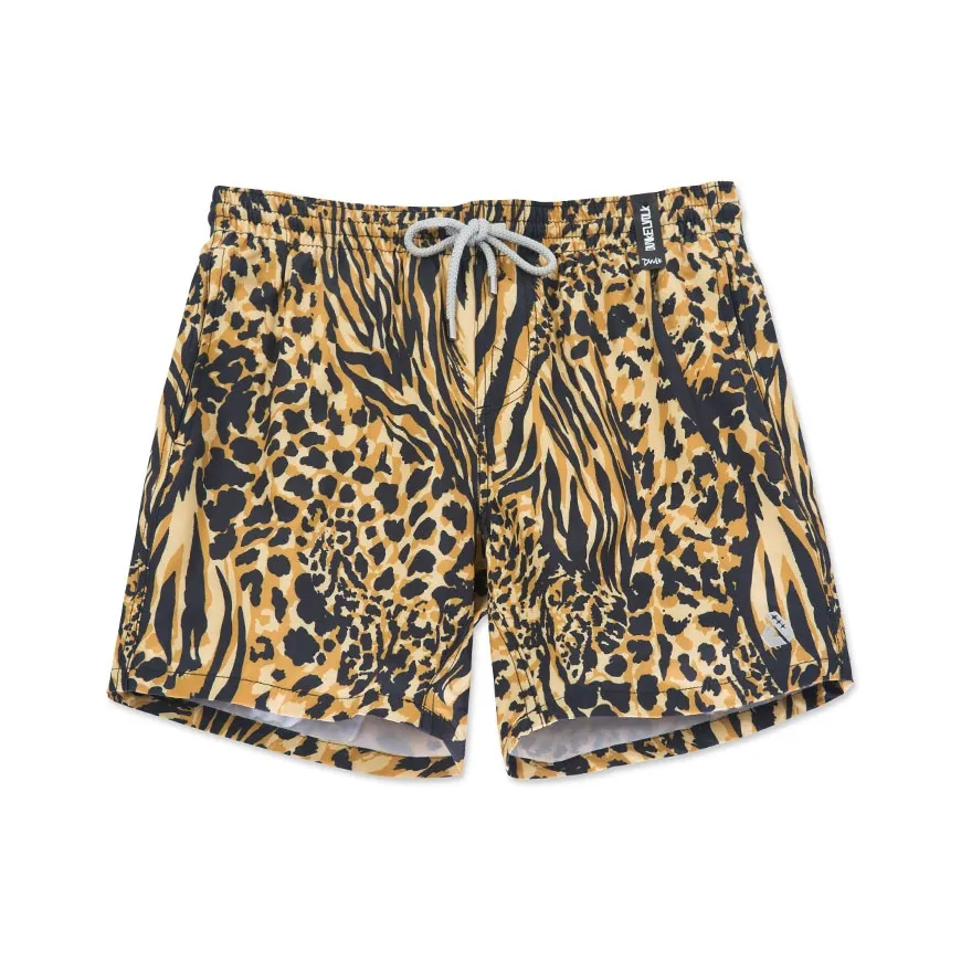 DUNKELVOLK Леопардовый принт Водонепроницаемые Пляжные шорты Мужские
