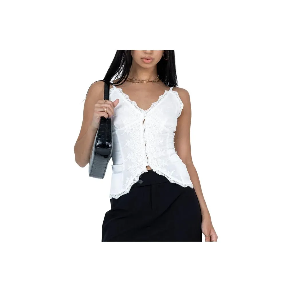 PRINCESS POLLY Tank Top Women's White/White