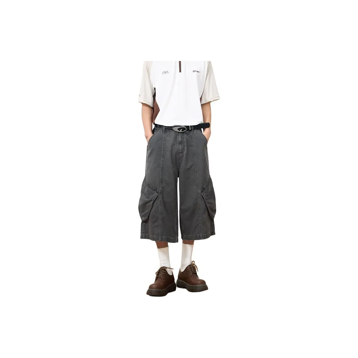 BAOMIKA Карго Шорты Унисекс Темно-Серый