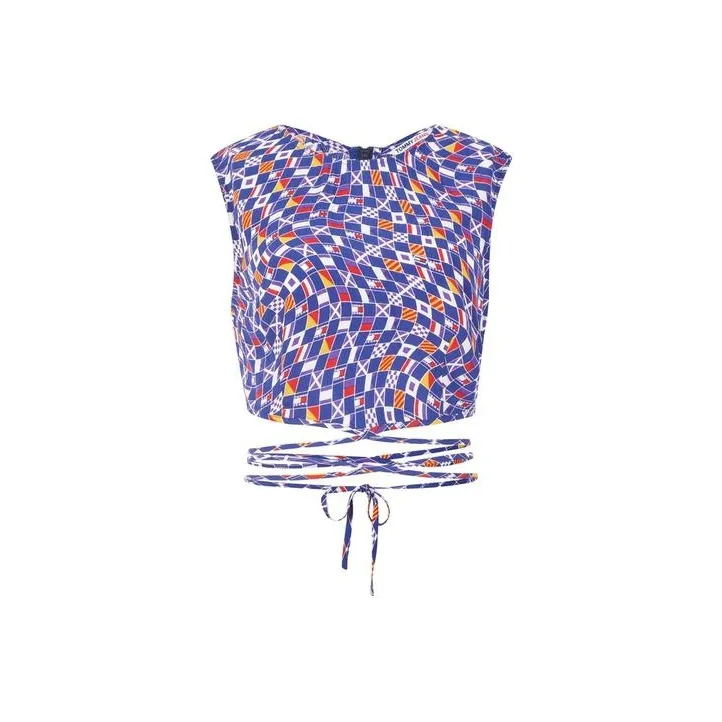 Tommy Hilfiger Синий и Белый и Красный и Многоцветный 0G0 Женские Майки