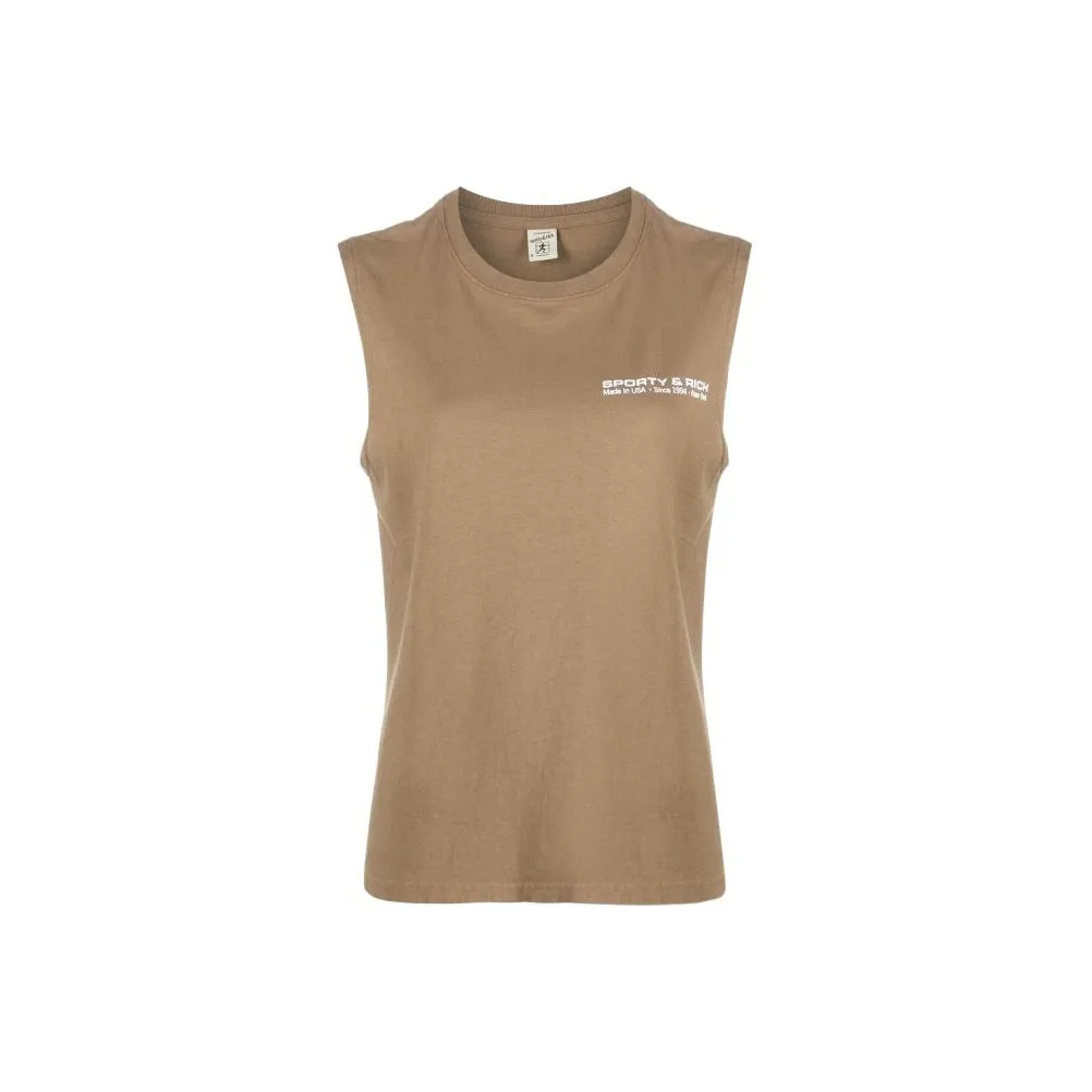 SPORTY & RICH Logo print Cotton Tank Top