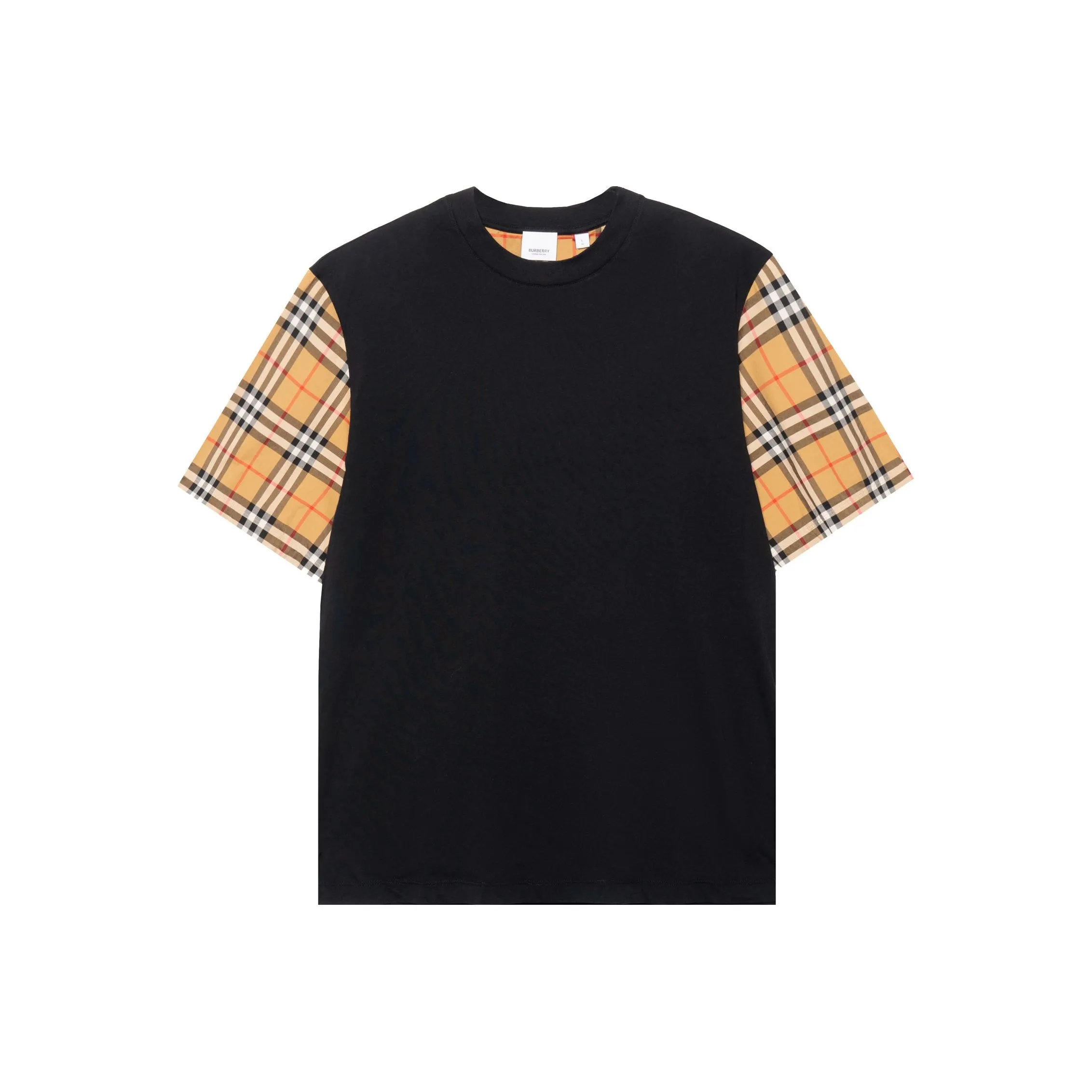 Burberry Serra Check Sleeve T Shirt 'Black'
