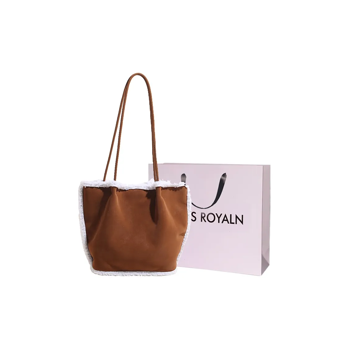 LOUIS ROYALN Замша Плечевая сумка Стандартная Женская Зеленая Кофейно-коричневая