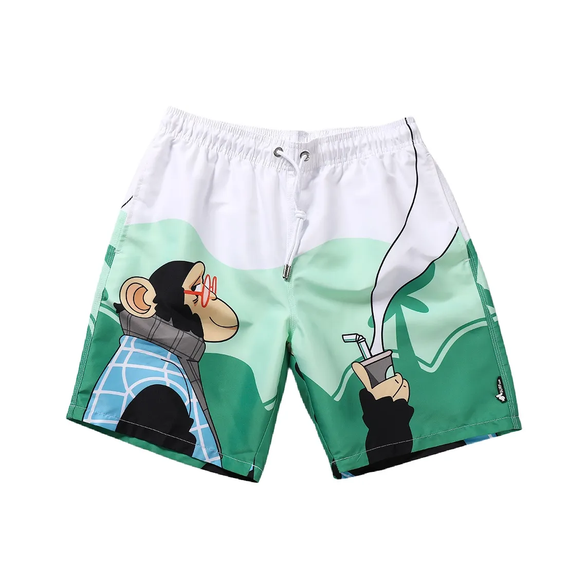 GAILANG Пляжные шорты Мужские Белые Зеленые