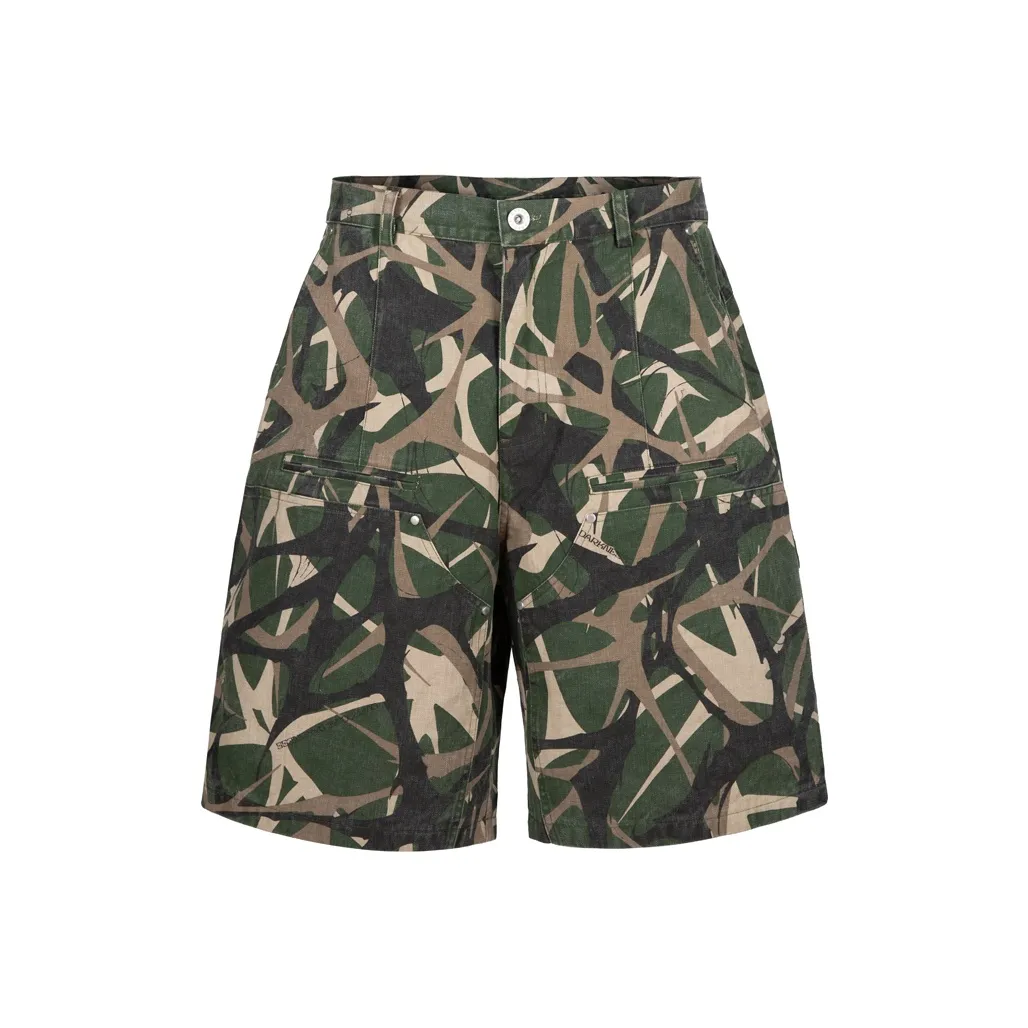 ORANGE DRAGON 2025 Летние Карго Шорты Унисекс Камуфляж Зеленый