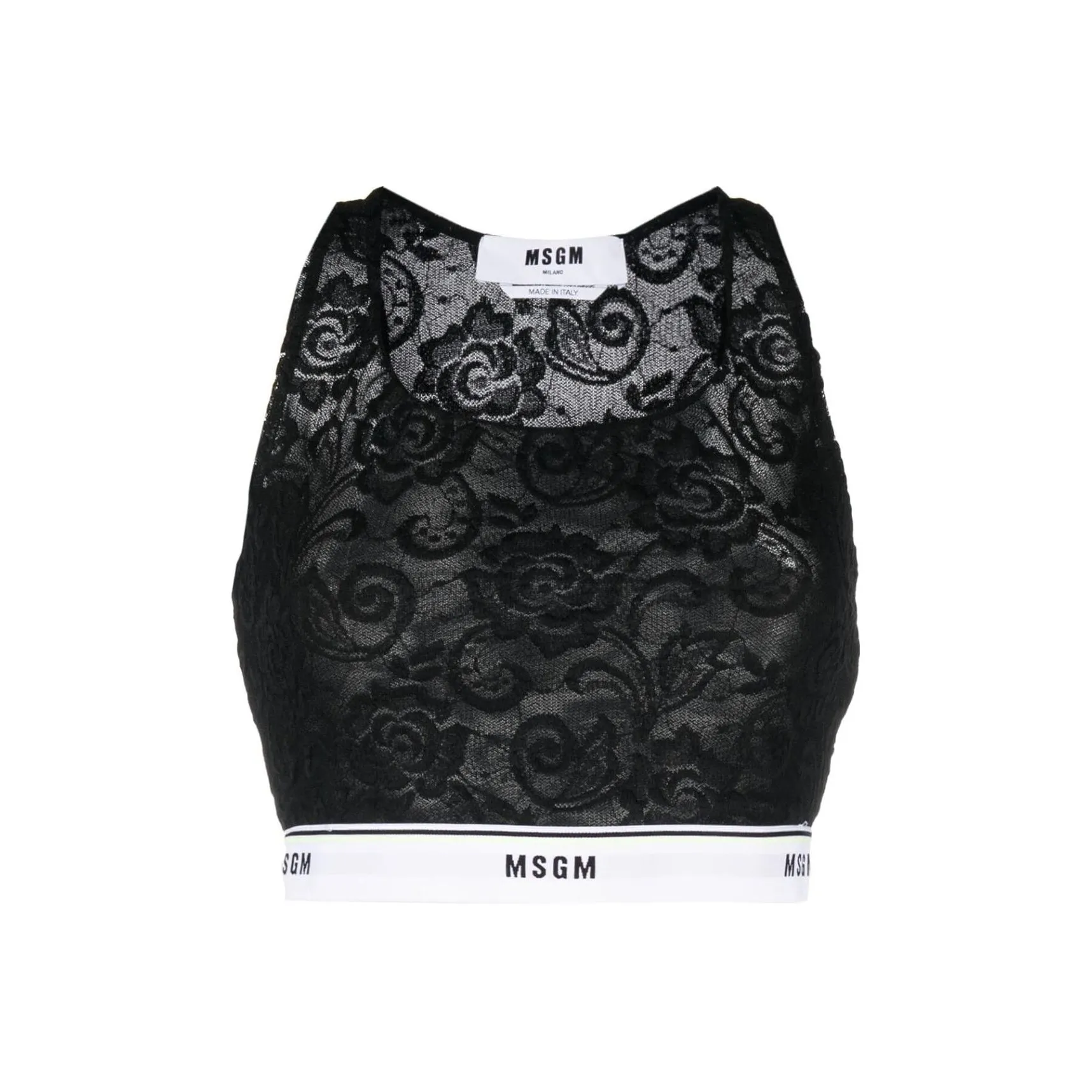 MSGM Logo Strap Laced Sleeveless Bra