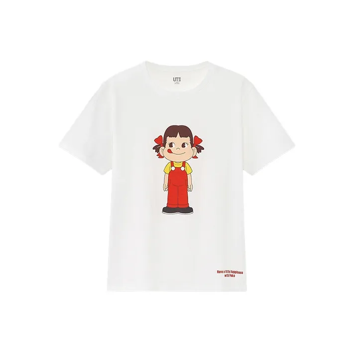 UNIQLO Прямой крой T-рубашка Женская Белая