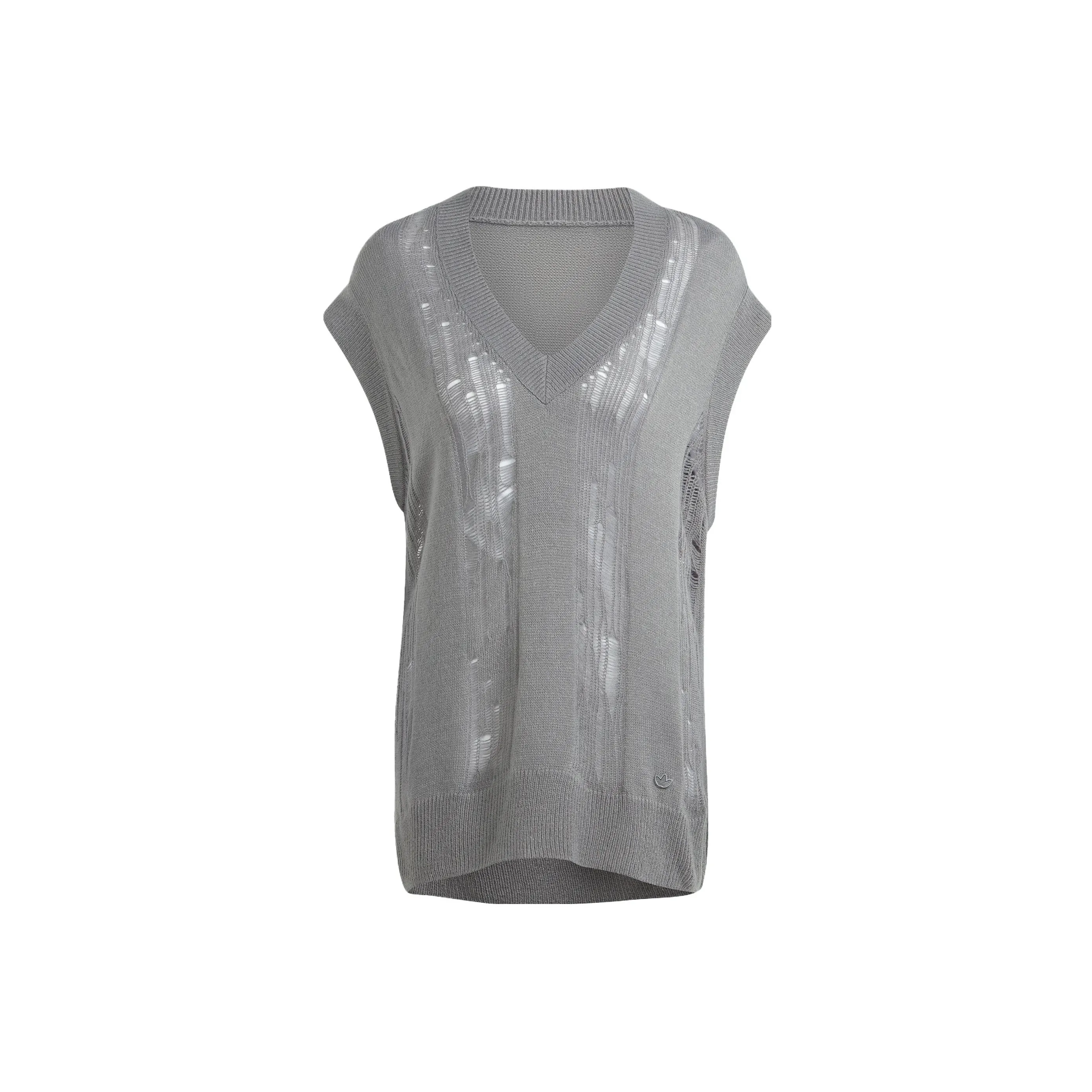 Adidas Originals DISTRESSED KNIT VEST Tank Top Women's Gray