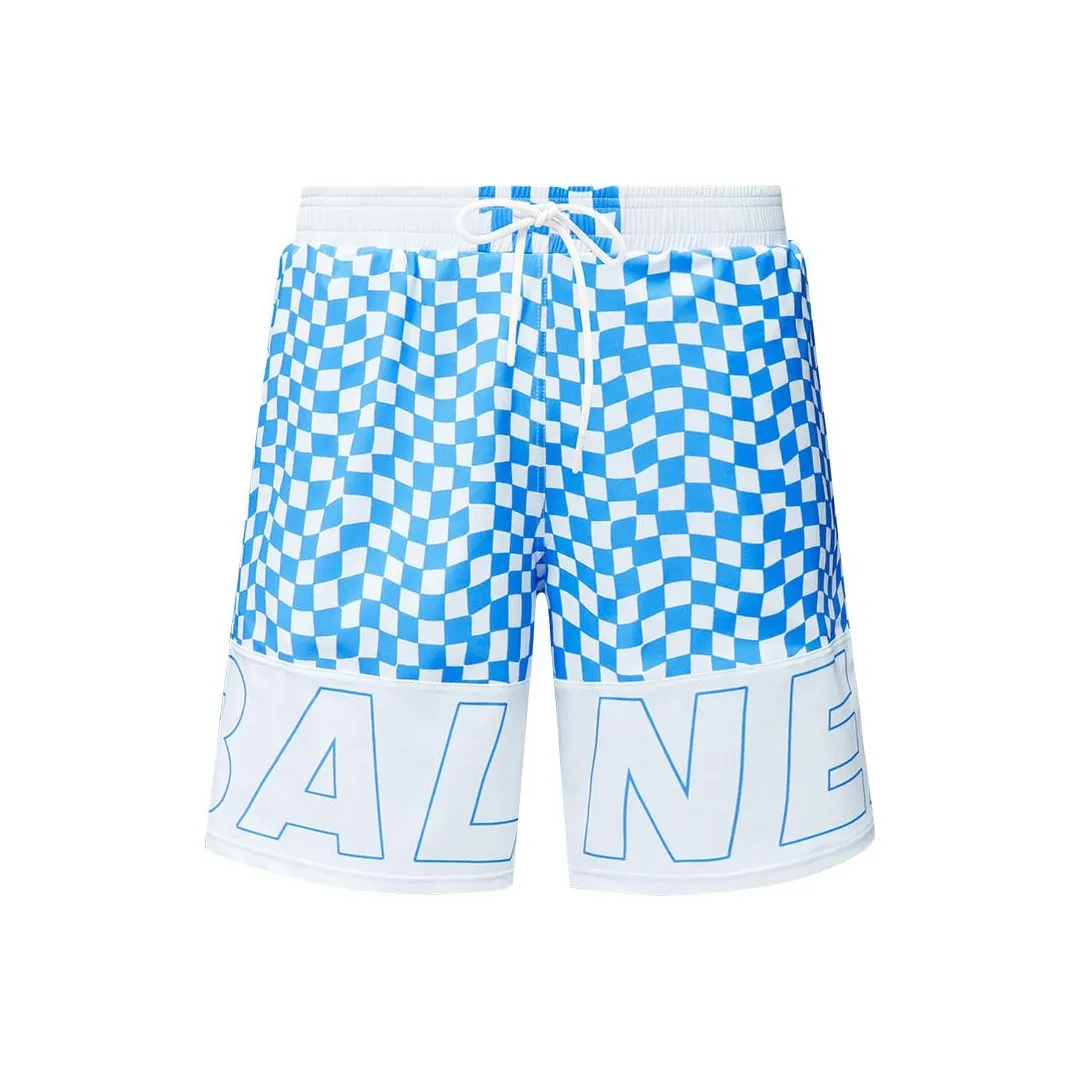 BALNEAIRE Плавательные шорты Мужские Синий Белый Шахматная доска
