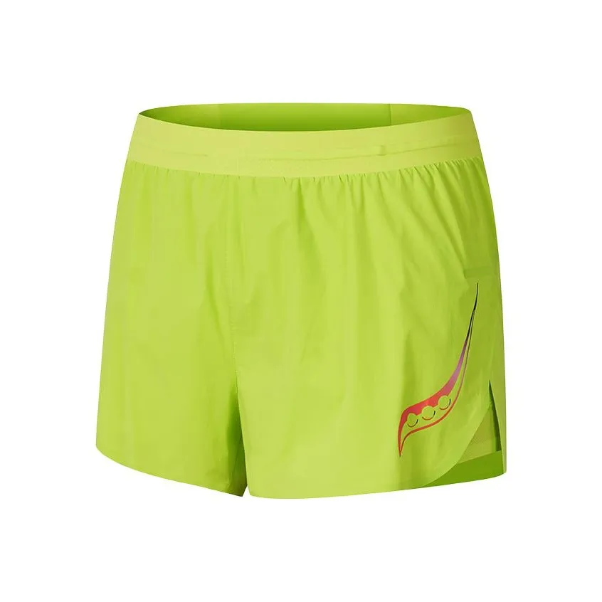 Saucony Повседневные шорты Мужские Желто-зеленые