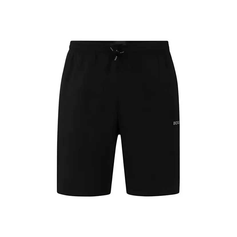 HUGO BOSS Stretch Cotton Regular Fit Shorts With Logo Detail Casual Shorts Men's Black
