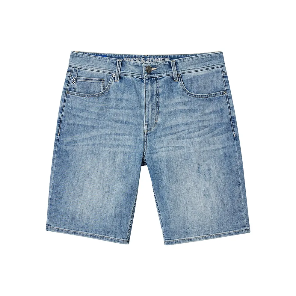 JACK JONES E39 Medium Blue Denim Men's Jeans Shorts JACK JONES E39 Средне-голубой деним мужские джинсовые шорты
