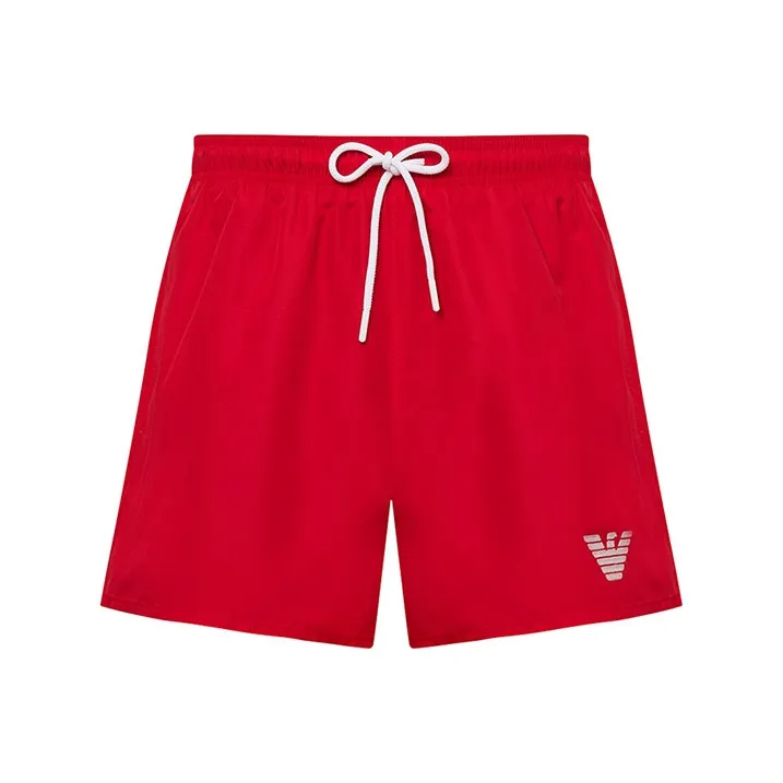 EMPORIO ARMANI SS24 Beach Shorts Men's Red