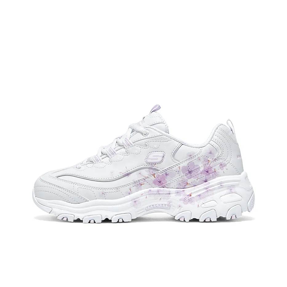 Skechers Cushioning Height Increasing Abrasion Resistant Low Top Chunky Sneakers Women's White