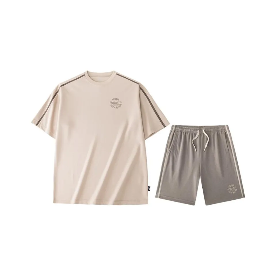 ANTA Life Collection Повседневная Спортивная Одежда Мужская Шампанское Хаки Льняной Серый