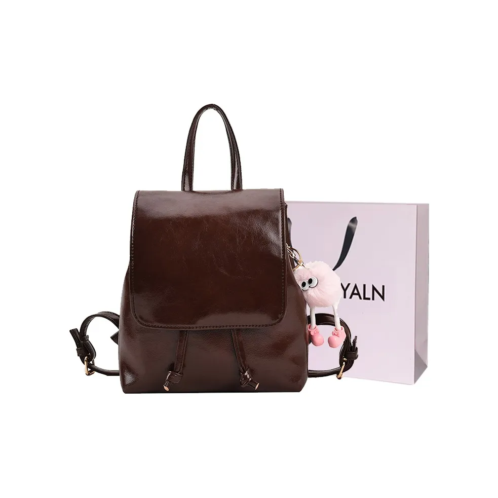 LOUIS ROYALN ПУ (полиуретан) Рюкзак Стандартный Женский Коричневый Серебристый Черный Белый Розовый