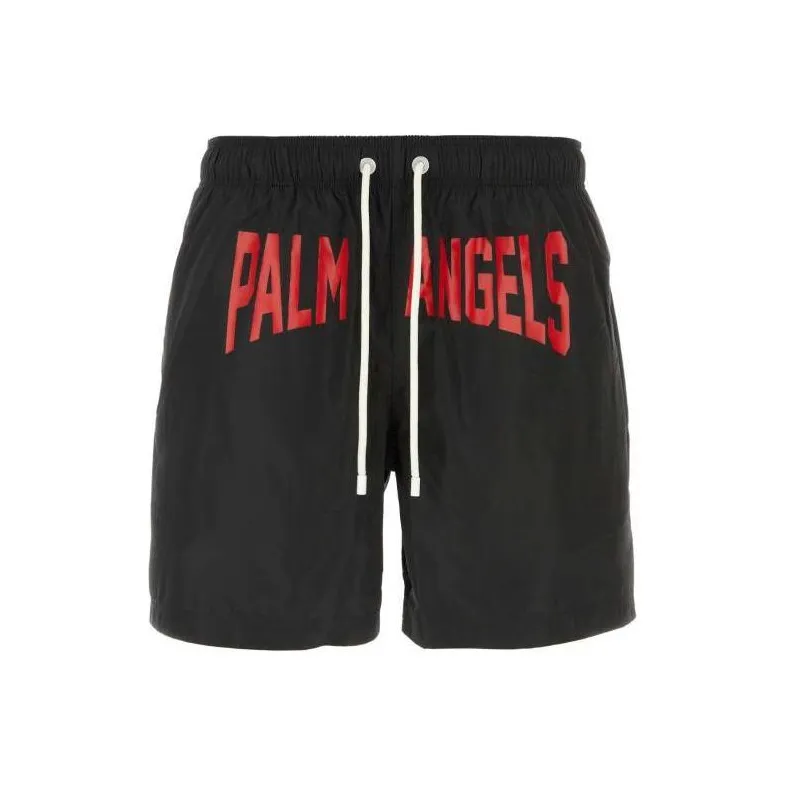 PALM ANGELS Pa City Logo Print Swim Shorts