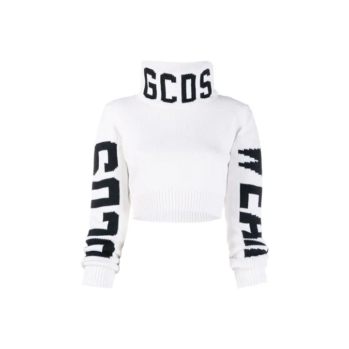 GCDS FW21 Свободный крой Свитер Женская Белая