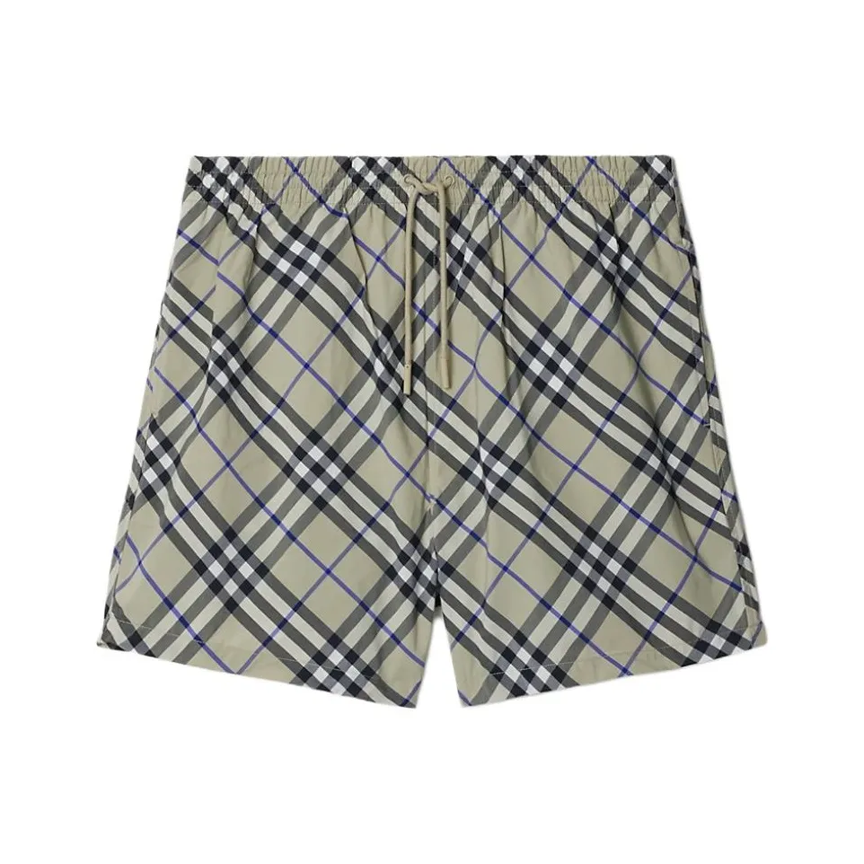 Burberry SS24 Пляжные шорты Мужские Моховый зеленый