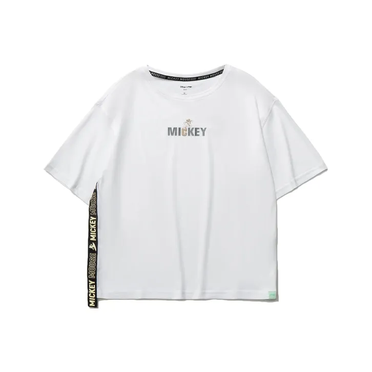 LiNing x Disney Mickey Collection Training Collection T Shirt Women's Standard White