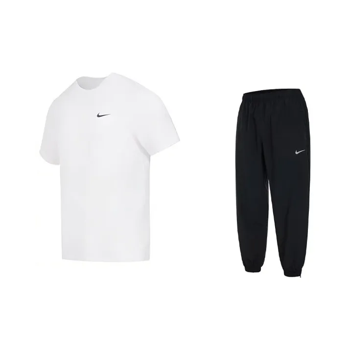 Nike Casual Sportswear Men's White T Shirt+Black Pants