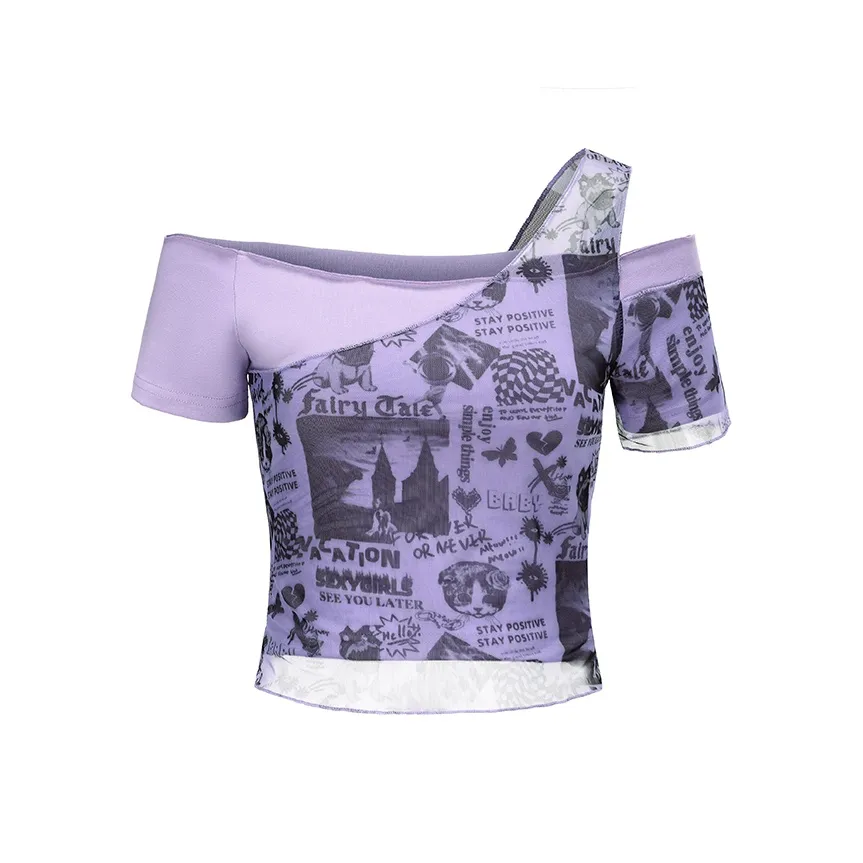 11SH97 Летучая мышь Рукав T-Рубашка Женская