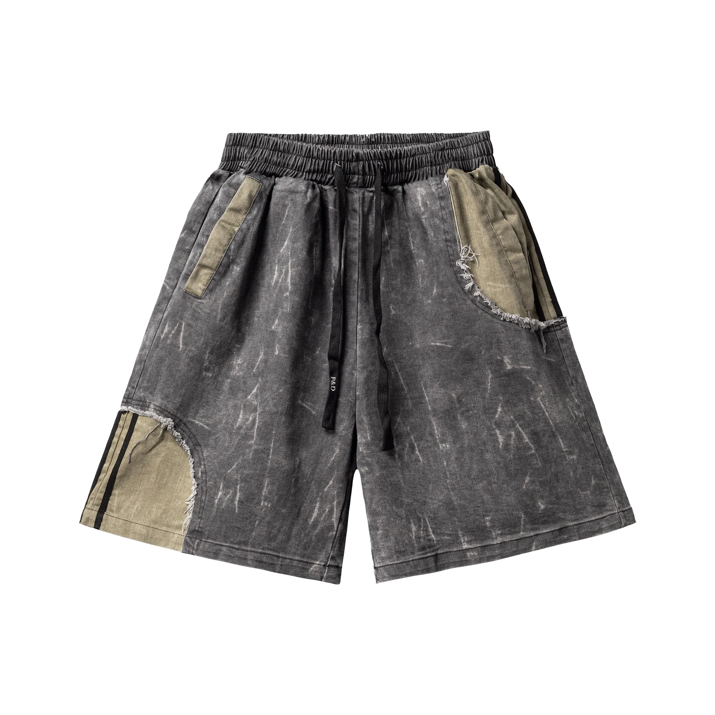 PILOTDRAGON Lace Up Knee Length Pants Casual Shorts Unisex