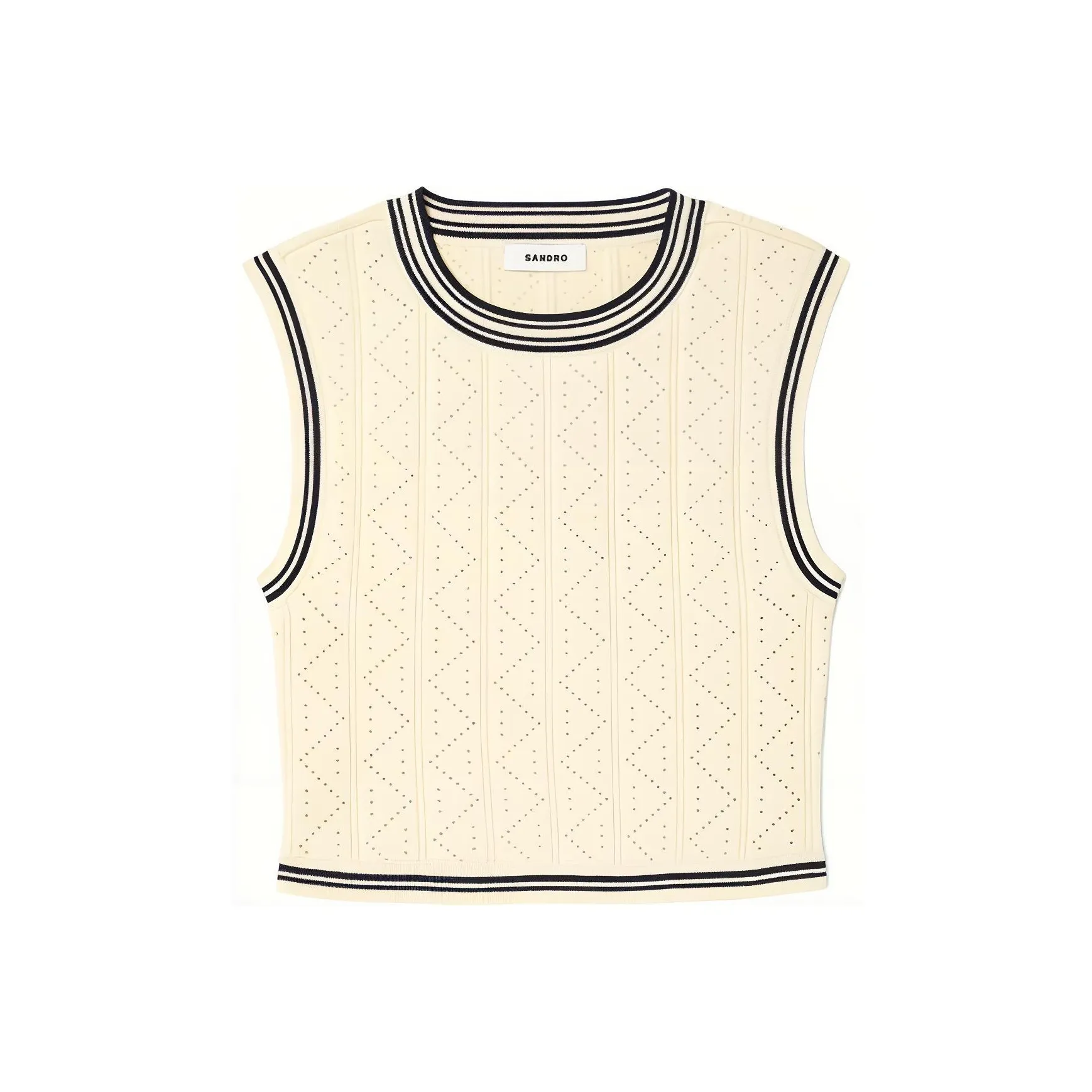 Sandro Knitted Cropped Tank Top