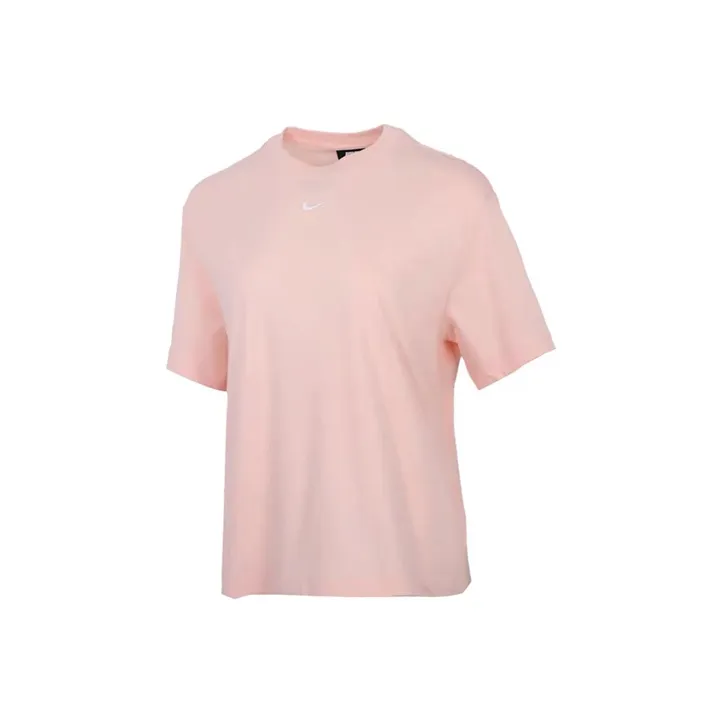 Nike Sportswear Essentials Series Комплект с короткими рукавами T-Shirt Женские Выстиранный Кораллово-Красный