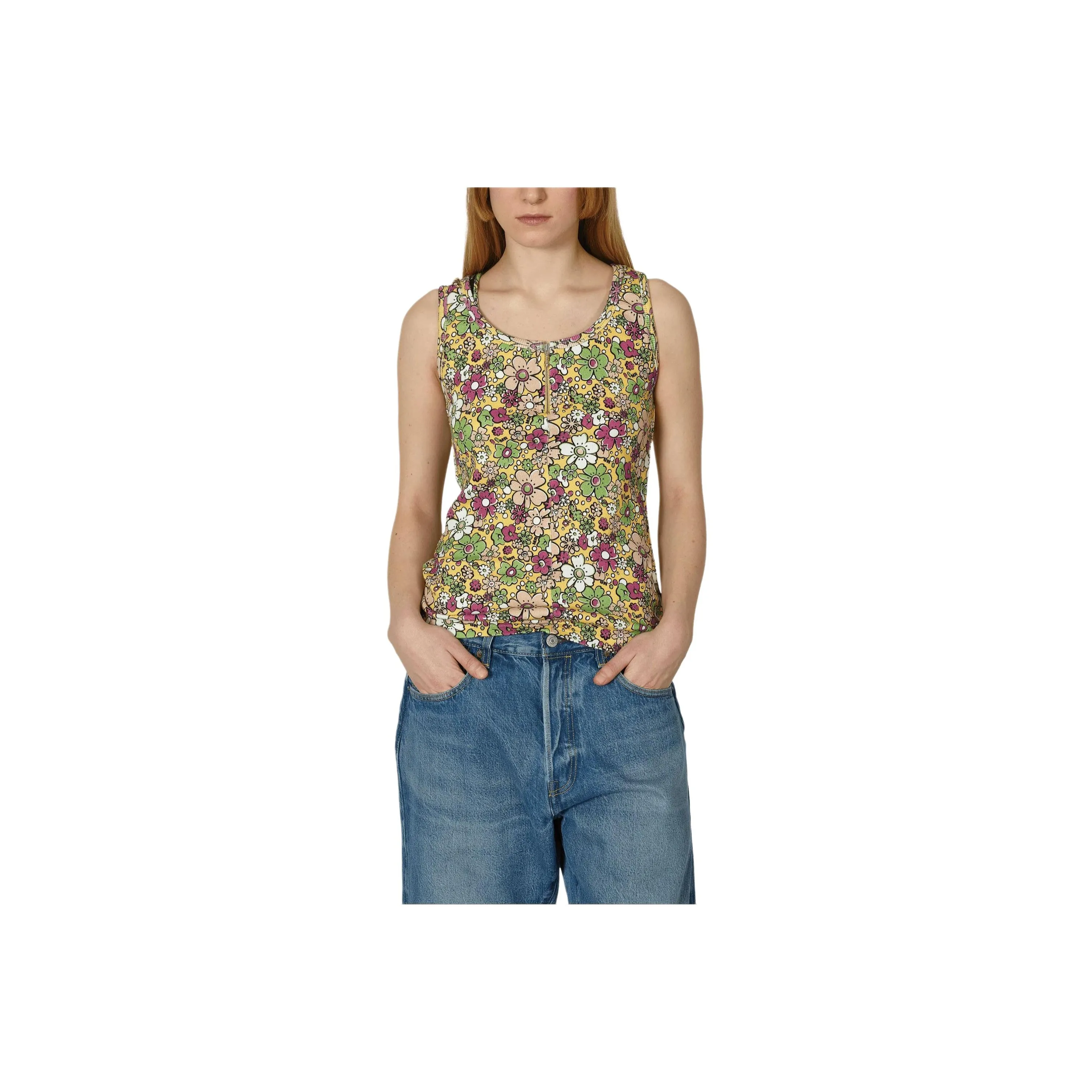Martine Rose Layered Floral print Tank Top